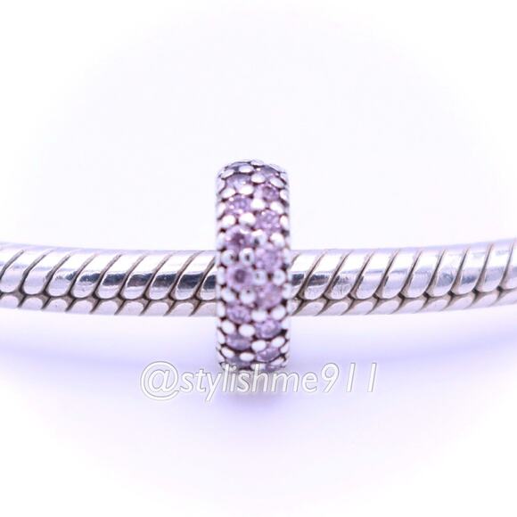 One Authentic PANDORA Sterling Silver Abstract Sparkly Spacer - 791359PCZ - Picture 3 of 8